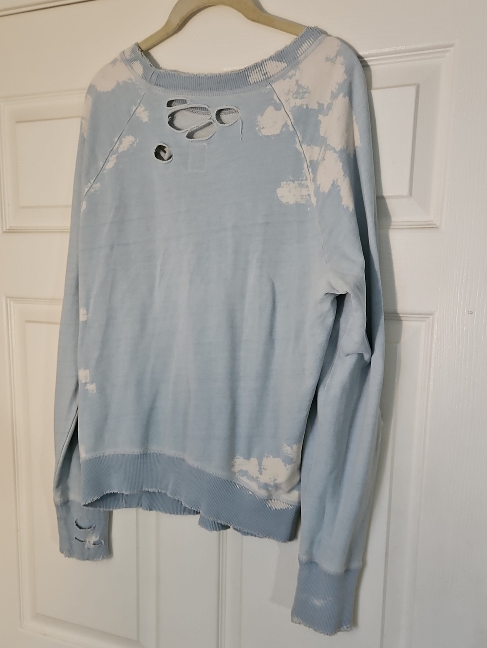 NSF Light Blue Distressed Women's Sweatshirt - Picture 5 of 5